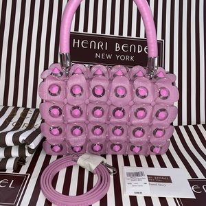 Henri Bendel Top Handle 3D Floral Party Bag NWT